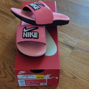 Nike Kids Slide Sandals - Pink and Black